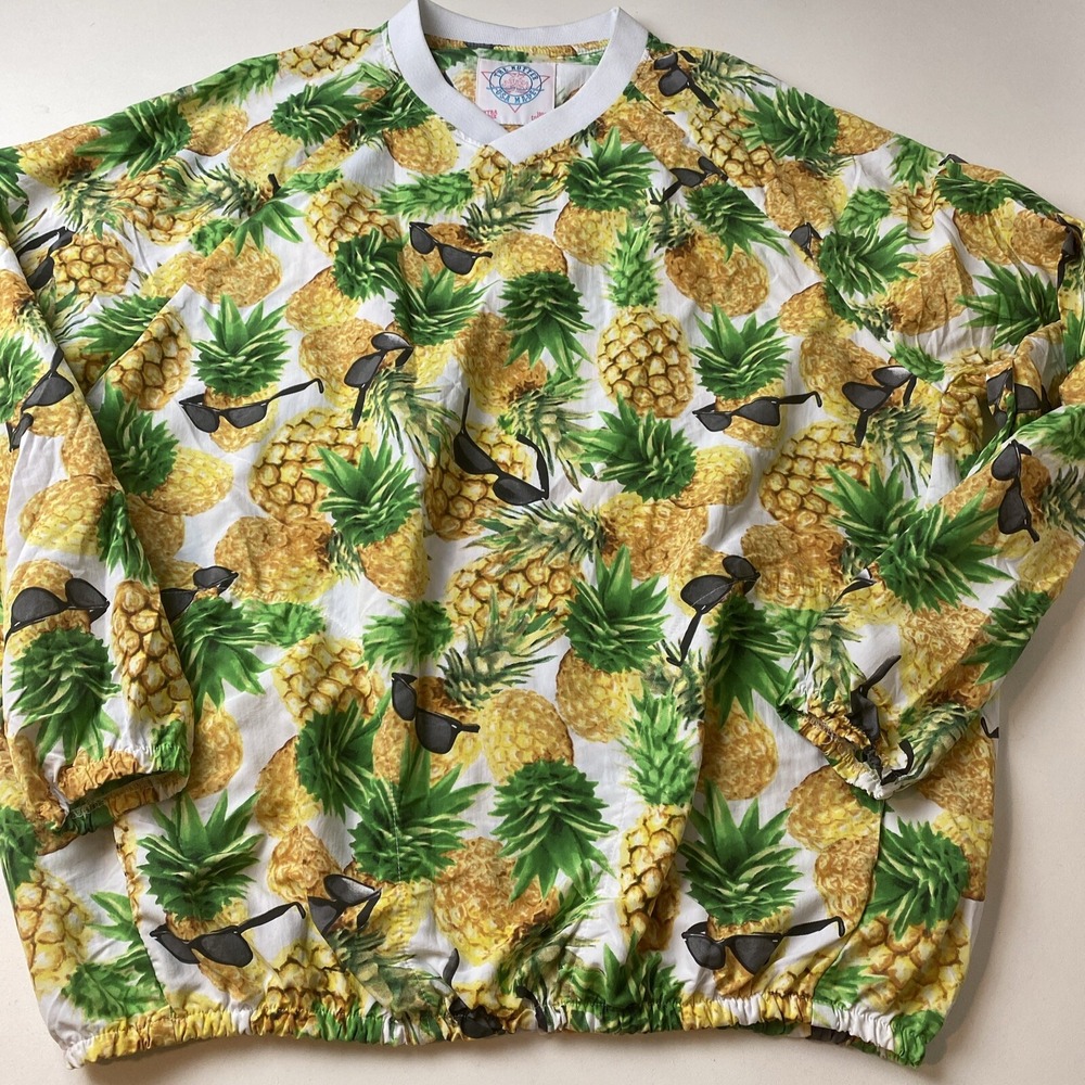 Chubbies The Nutter Wind Shirt Pullover Mens XL Golf Party Frat Pineapples allov
